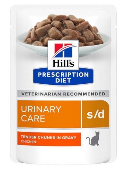 Хілс Hill's PD Feline Urinary Care S/D Chicken Pouches вологий корм при захворюванні сечовивідних шляхів у кішок, 85 гр, пауч (607296)