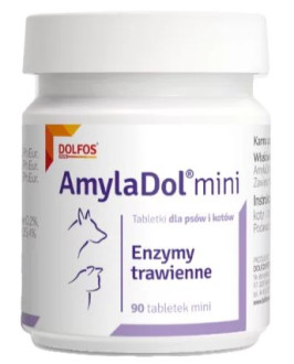 Аміладол міні Amyladol mini Dolfos ензими для поліпшення травлення у дрібних собак і кішок, 90 міні таблеток