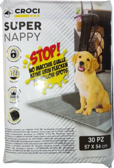 Пелюшки для собак Croci Super Nappy 57*54 з активованим вугіллям, 30 пелюшок в упаковці (C6028172)