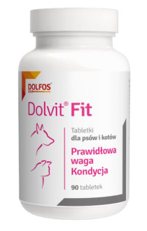 Долвіт Фіт Долфос Dolvit Fit Dolfos вітамінна добавка для контролю маси тіла у собак і котів, 90 таблеток