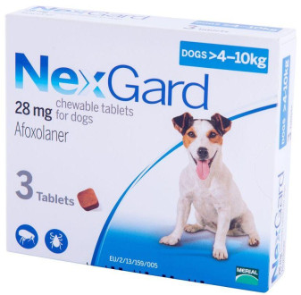 Нексгард для собак 4-10 кг Nexgard таблетки від бліх і кліщів, 1 таблетка