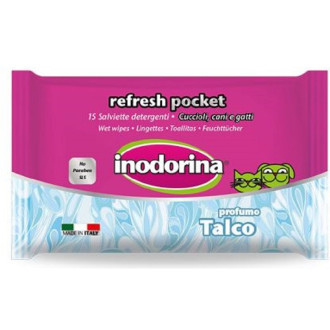 Inodorina Salvietta Refresh Pocket Talco вологі серветки з тальком для собак та котів, 15 серветок (2300090002)