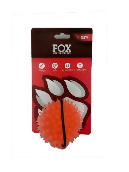 Іграшка для собак ТМ &quot;FOX&quot; &quot;М'яч із шипами&quot; помаранчевий, 7,5 см (із запахом ванілі)