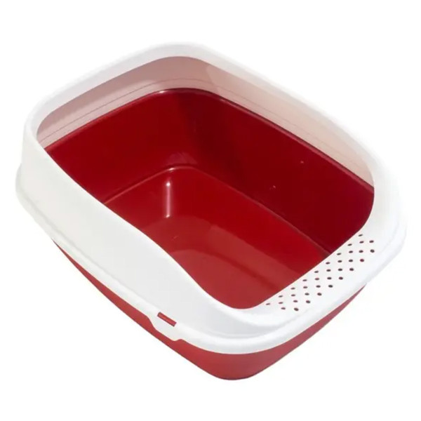 Туалет-лоток Бета Плюс Максі 49*39*17 см Beta Plus Maxi пластиковий з рамкою для великих кішок, колір червоний