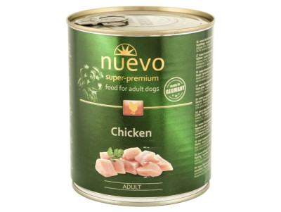 Нуево 800 гр Nuevo Dog Adult Chicken консервований корм з куркою для дорослих собак, упаковка 6 банок (95008)