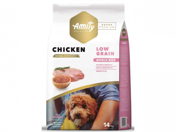 Аміті Amity Super Premium Adult Chicken сухий корм із куркою для дорослих собак, 14 кг (542 CHICK 14 KG)