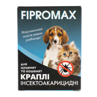 Краплі SUPREMO FIPROMAX д/кошенят і цуценят вагою 1,5-4 кг, 0,5 мл. 2 піп./уп.(фіпроніл, пірипроксифен)