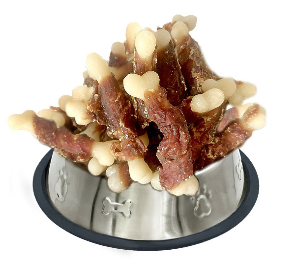 Кальцієва кістка в обгортці з качиного в'яленого м'яса, 6,5см в тубі, 500г, 24шт/ящ.