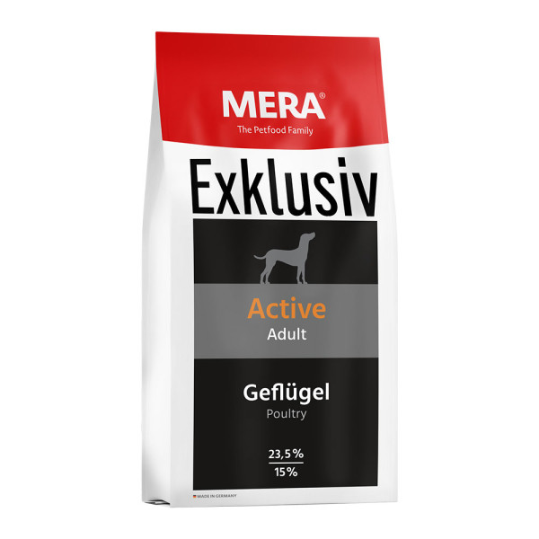 Міра Mera Exklusiv Active Adult Dog Geflugel сухий корм з м'ясом птиці для активних та спортивних собак, 15 кг (071755)