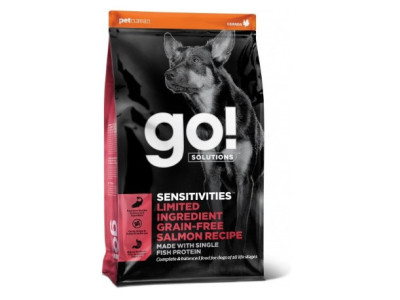 Гоу! Gо! Sensitivites LID Grain Free Salmon Recipe беззерновий сухий корм із лососем для цуценят і собак, 1,6 кг (FG00055)