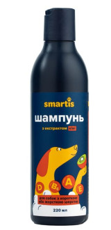 Смартіс Smartis шампунь з екстрактом ківі для собак з короткою або жорсткою шерстю, 220 мл (5007)