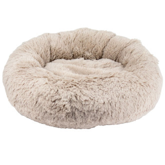 Лежак Пончик Пухнастики 55*55 см для котів та маленьких собак, колір капучино (ММ-25)
