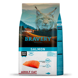 Бравері Bravery Salmon Adult Cat беззерновий сухий корм із лососем для дорослих котів, 7 кг (7630)