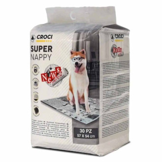 Пелюшки для собак Croci Super Nappy (принт газета) 57*54 см, 30 пелюшок в упаковці (C6028720)