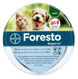 Нашийник Форесто 38 см foresto від бліх і кліщів для малих порід собак і котів на 8 місяців