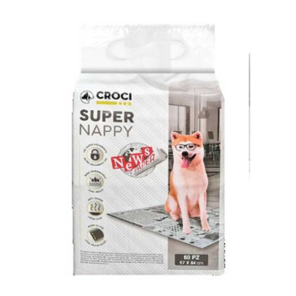 Пелюшки для собак Croci Super Nappy (принт газета) 87*54 см, 60 пелюшок в упаковці (C6028723)