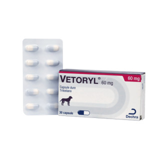 Веторіл 60 мг Vetoryl (трілостан) препарат для лікування синдрому Кушинга у собак, 30 таблеток