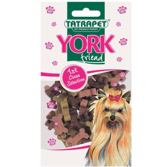 Ласощі для собак TETRAPET York, снекі-мікс з куркою, яловичиною, беконом, 70 г