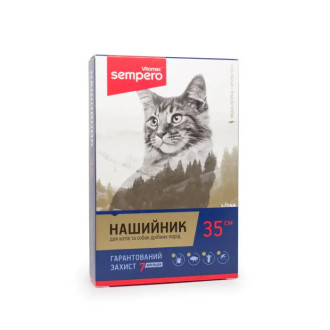 Нашийник Вітомакс Vitomax Sempero протипаразитарний від бліх і кліщів для котів і дрібних собак, помаранчевий, 35 см