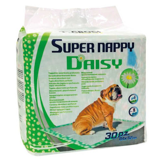 Пелюшки для собак Croci Super Nappy Daisy 84*57 см з ароматом ромашки, 30 пелюшок в упаковці (C6028313)