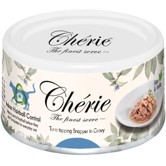 Cherie Hairball Control Tuna & Snapper тунець і луціан у соусі, вологий корм для контролю грудок шерсті в шлунку котів, 80 гр (CHT17003)