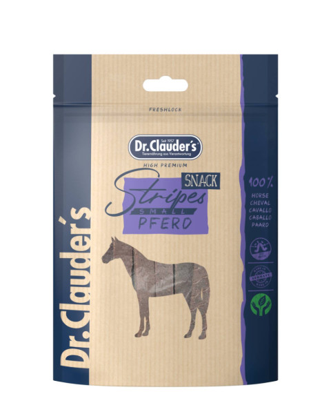 Заохочувальні тренувальні ласощі Dr.Clauder's Stripes Snack Horse Small стрипси з конини для собак, 80 гр