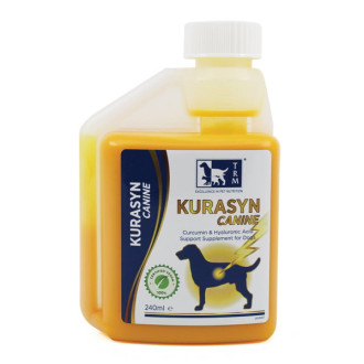 TRM Kurasyn Canine вітамінна добавка з куркуміном та гіалуроновою кислотою для собак та цуценят, 240 мл