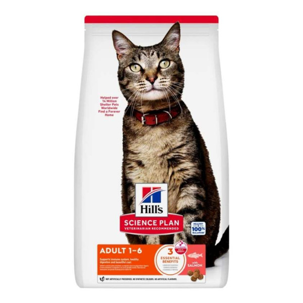 Хілс Hills Science Plan Feline Adult Salmon сухий корм з лососем для кішок та котів віком від 1 до 6 років, 1,5 кг
