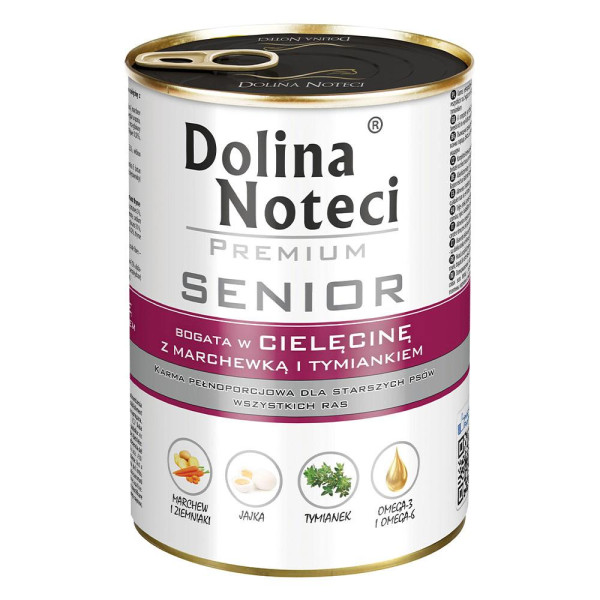 Корм конс.Dolina Noteci Premium Senior для літніх собак с телятиной, морковью и чебрецом,400 гр  ,