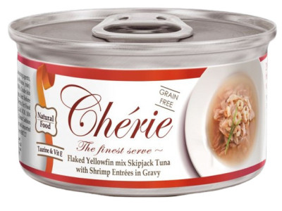 Cherie Signature Gravy Flaked Mix Tuna & Shrimp тунець і креветки в соусі, вологий корм для котів, 80 гр (CHS14305)