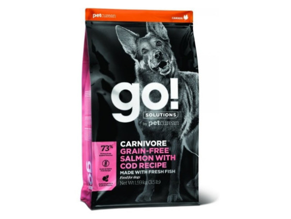 Гоу! Gо! Solutions Carnivore: Grain Free Salmon + Cod сухий корм для собак із лососем і тріскою, 1,6 кг (FG00036)