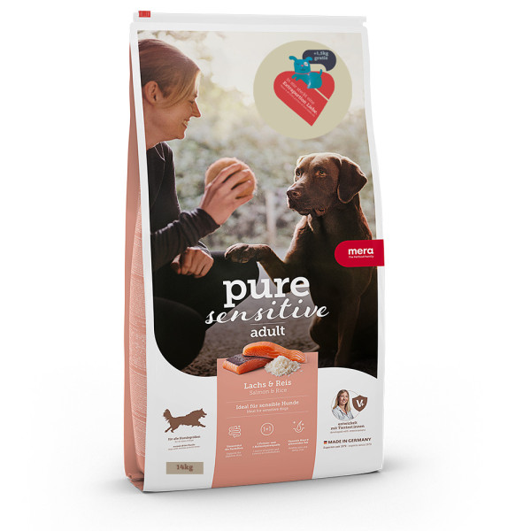 Мера Mera Pure Sensitive Dog Adult Lachs &amp; Reis сухий корм із лососем і рисом для середніх і великих собак, 14 кг (056854)