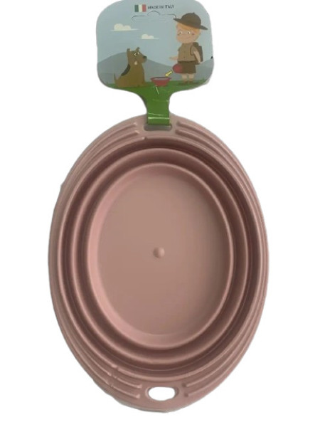 Georplast Squeeze Oval Small складна силіконова овальна миска для дрібних собак, 0,5 л, 19*14,5*5,5 см, колір в асортименті (10083)