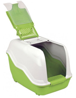 Туалет-бокс Нетта 54*39*40 см Netta пластиковий закритий з фільтром для кішок, колір зелений