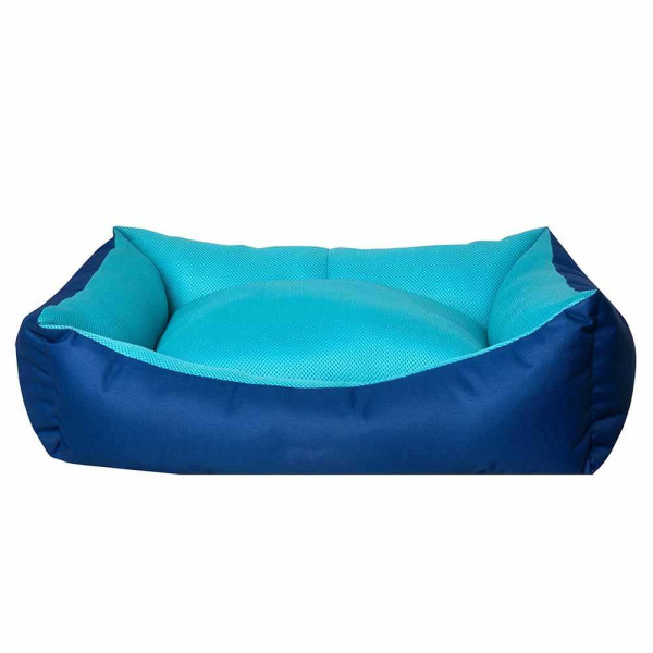 Диван Milord Dondurma прямокутний з бортиками для великих собак, розмір XL 95*70*22 см, колір синій/блакитний (VR10//2537)