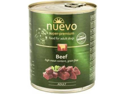 Нуево 800 гр Nuevo Dog Adult Beef консервований корм з яловичиною для дорослих собак, упаковка 6 банок (95005)