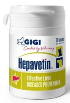 Хепаветин Gigi комплексний рослинний гепатопротектор для собак і кішок, 30 таблеток