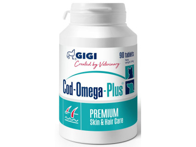 Код Омега Плюс Gigi Cod Omega Plus вітаміни для шкіри і вовни собак і кішок, 90 таблеток