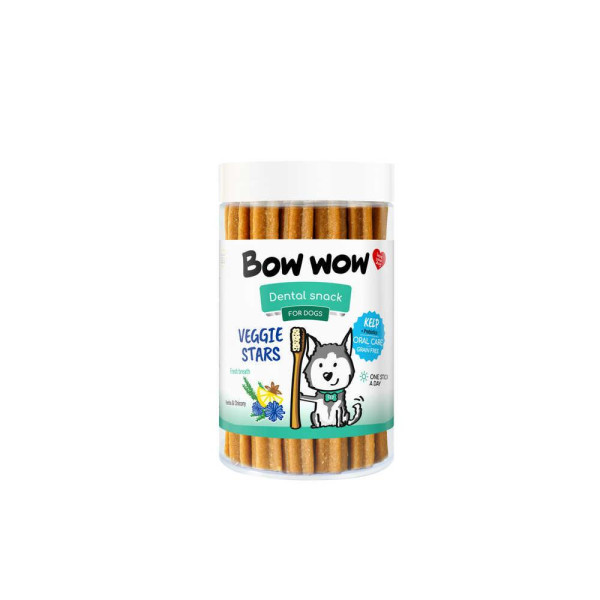 Ласощі  для собак "Bow wow" палички Dental з зеленью та інулін,12 см/400 гр