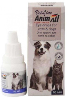 Очні краплі Animall Vetline для кішок і собак, 10 мл