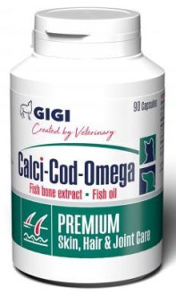 Кальцій Код Омега Calci Cod Omega Gigi вітаміни для кісток суглобів вовни шкіри собак і кішок, 90 капсул
