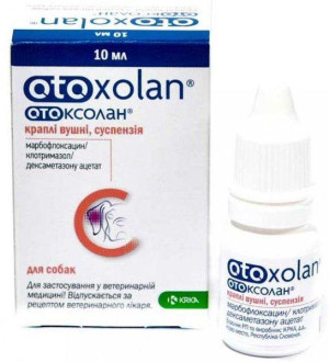 Отоксолан Оtoxolan вушні краплі для лікування отитів у собак, 10 мл