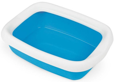 Туалет-лоток Бета 49*39*13 см Beta Large пластиковий з рамкою для великих котів, колір синій