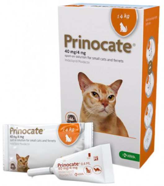 Прiнокат Prinocate Small Cat краплі від бліх та кліщів для кішок вагою до 4 кг і тхорів, 1 піпетк х 0,4 мл