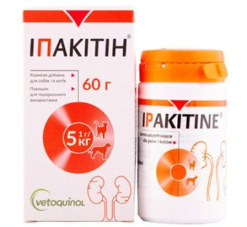 Іпакітіне Іpakitine 60 гр для лікування хронічної ниркової недостатності у собак і кішок, 1 уп