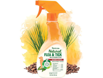 Спрей Максимальна Сила TropiClean Maximum Strength Natural Flea & Tick від бліх і кліщів для собак, 473 мл (160026)