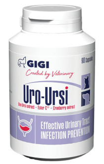 Уро-Урсі Gigi Uro-Ursi для профілактики лікування сечокам'яної хвороби собак і кішок, 90 капсул