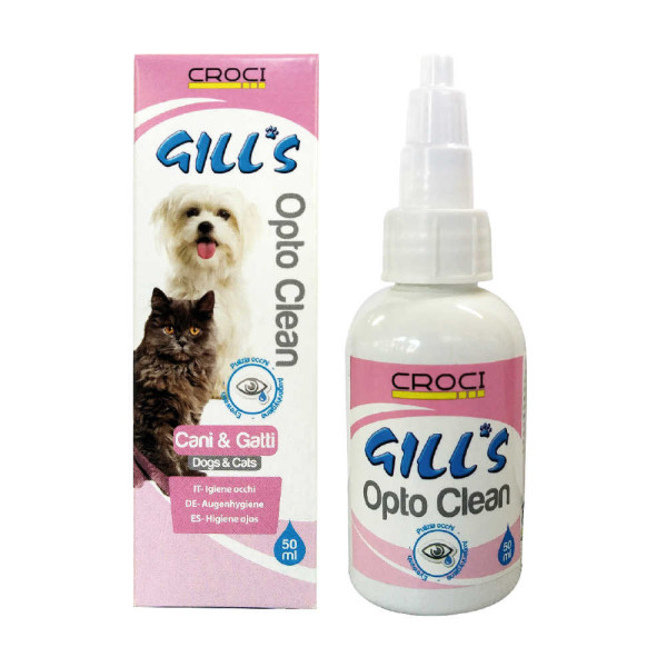 Гігієнічні краплі Croci Gill's Opto Clean для очей котів і собак, 50 мл (C3052089)