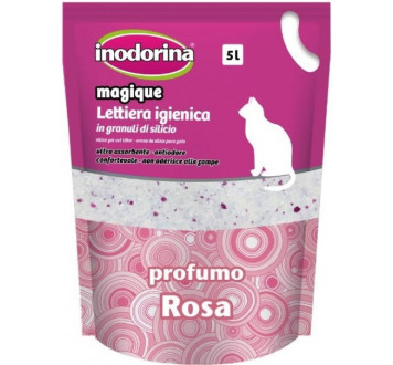 Inodorina Magique Profumo Rosa силікагелевий наповнювач для котячого туалету з ароматом троянди, 2,5 кг, 5 л (1200010005)