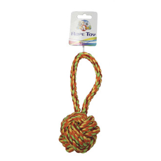 Іграшка для собак CROCI канат грейфер вузловий м'яч з ручкою, 23 см